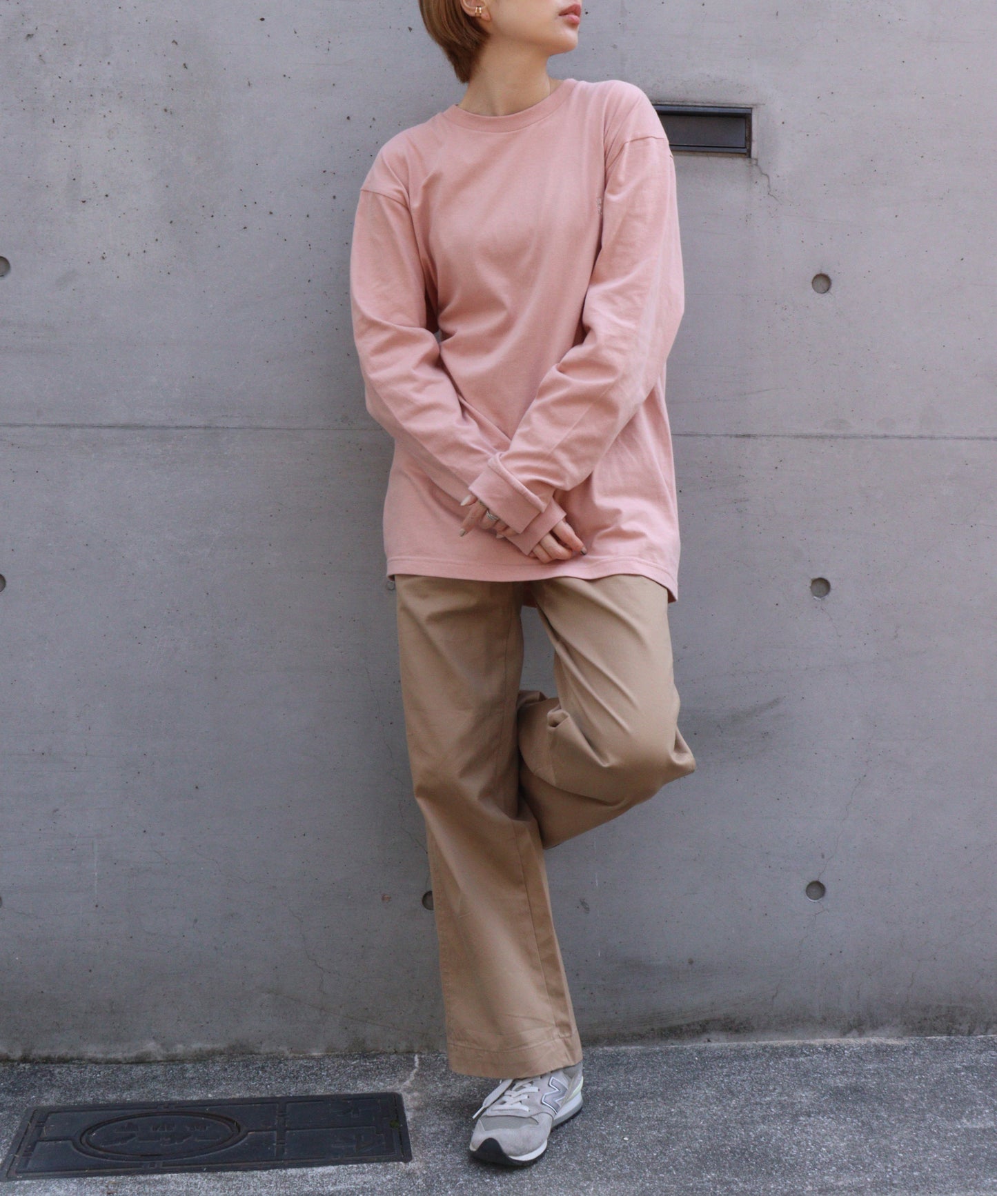 スモールライオン刺繍ロングTシャツ(男女兼用)