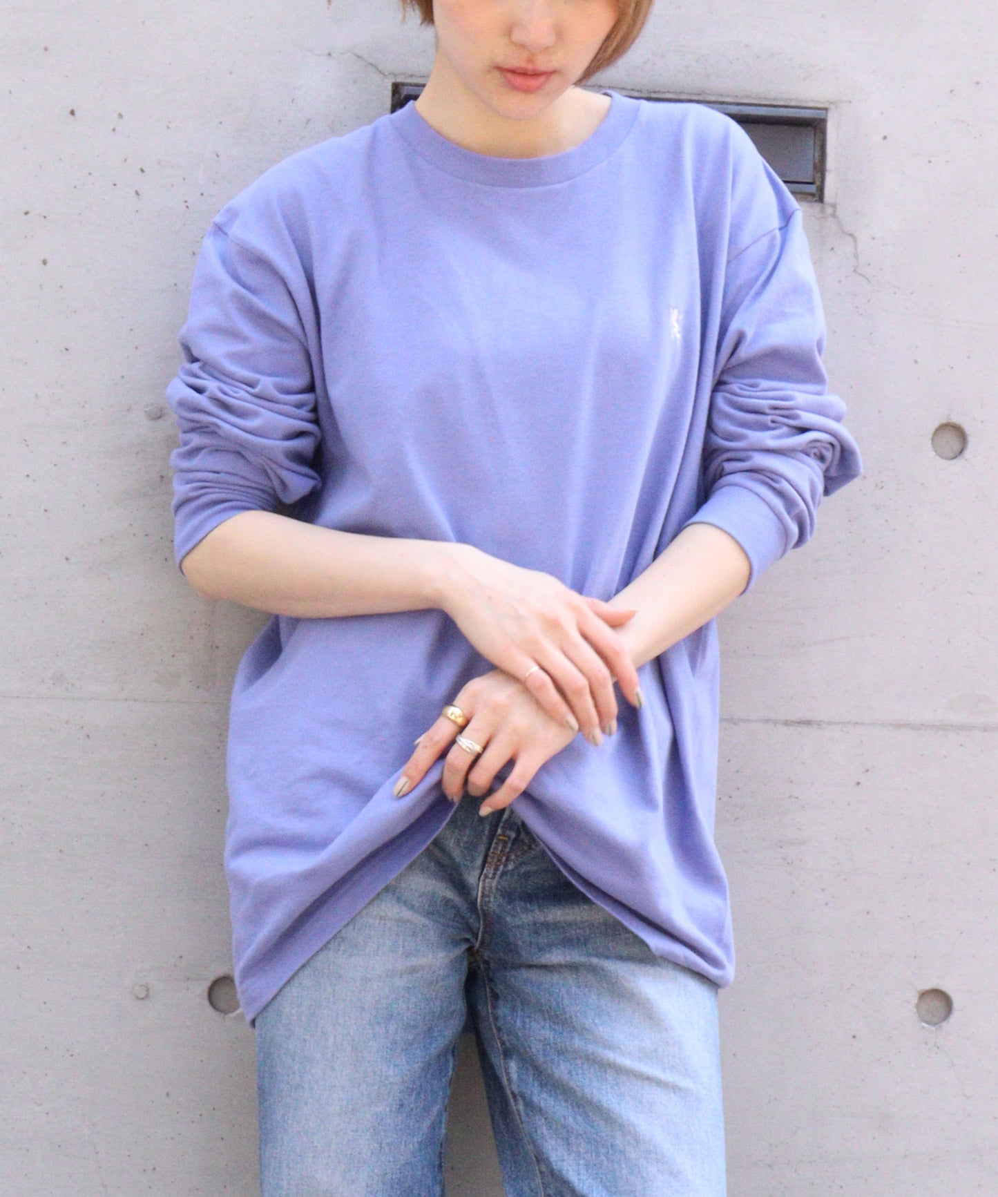 スモールライオン刺繍ロングTシャツ(男女兼用)