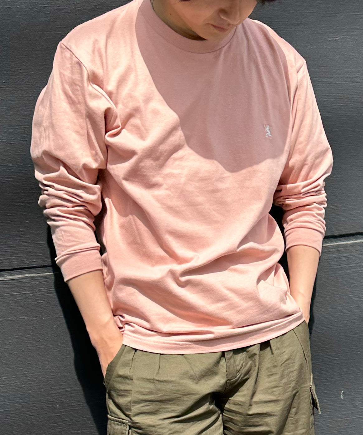 スモールライオン刺繍ロングTシャツ(男女兼用)