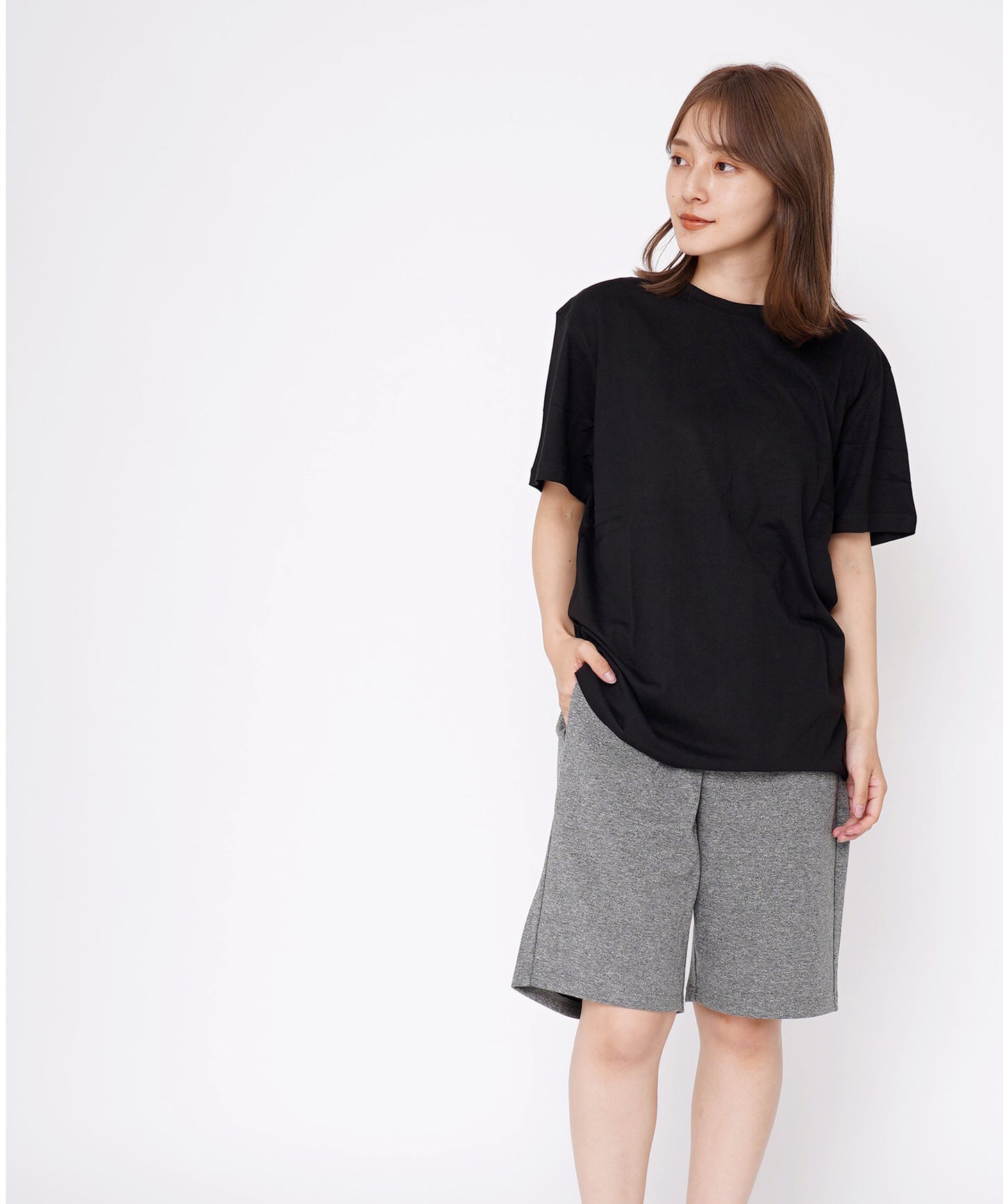 ベーシックコットンクルーネック半袖Tシャツ