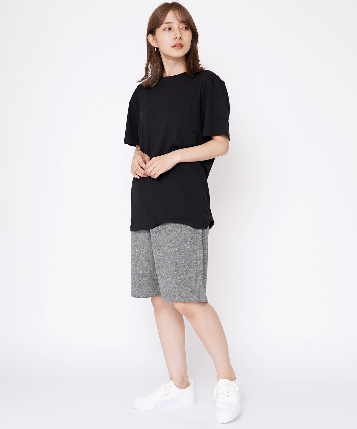 ベーシックコットンクルーネック半袖Tシャツ