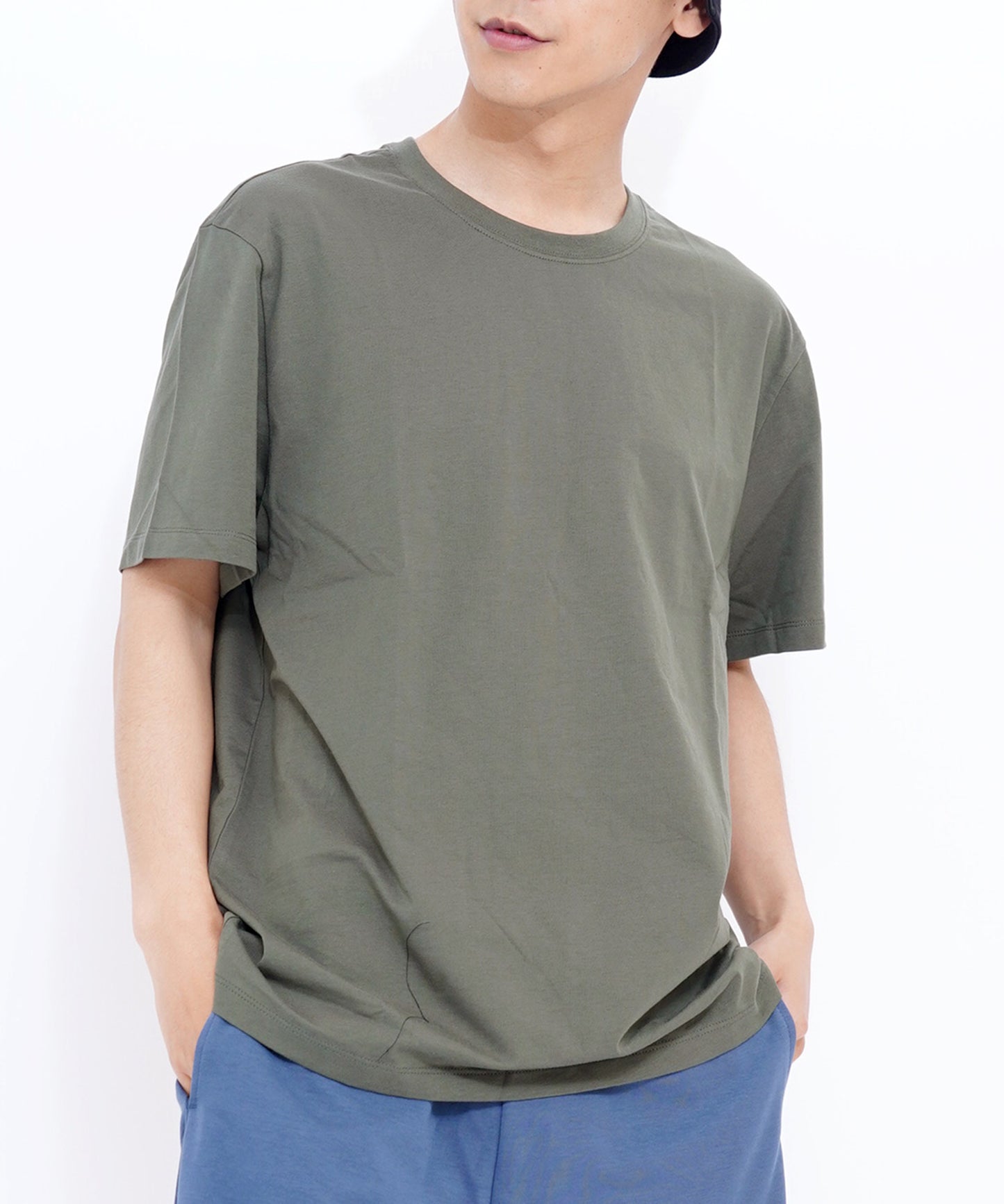 ベーシックコットンクルーネック半袖Tシャツ