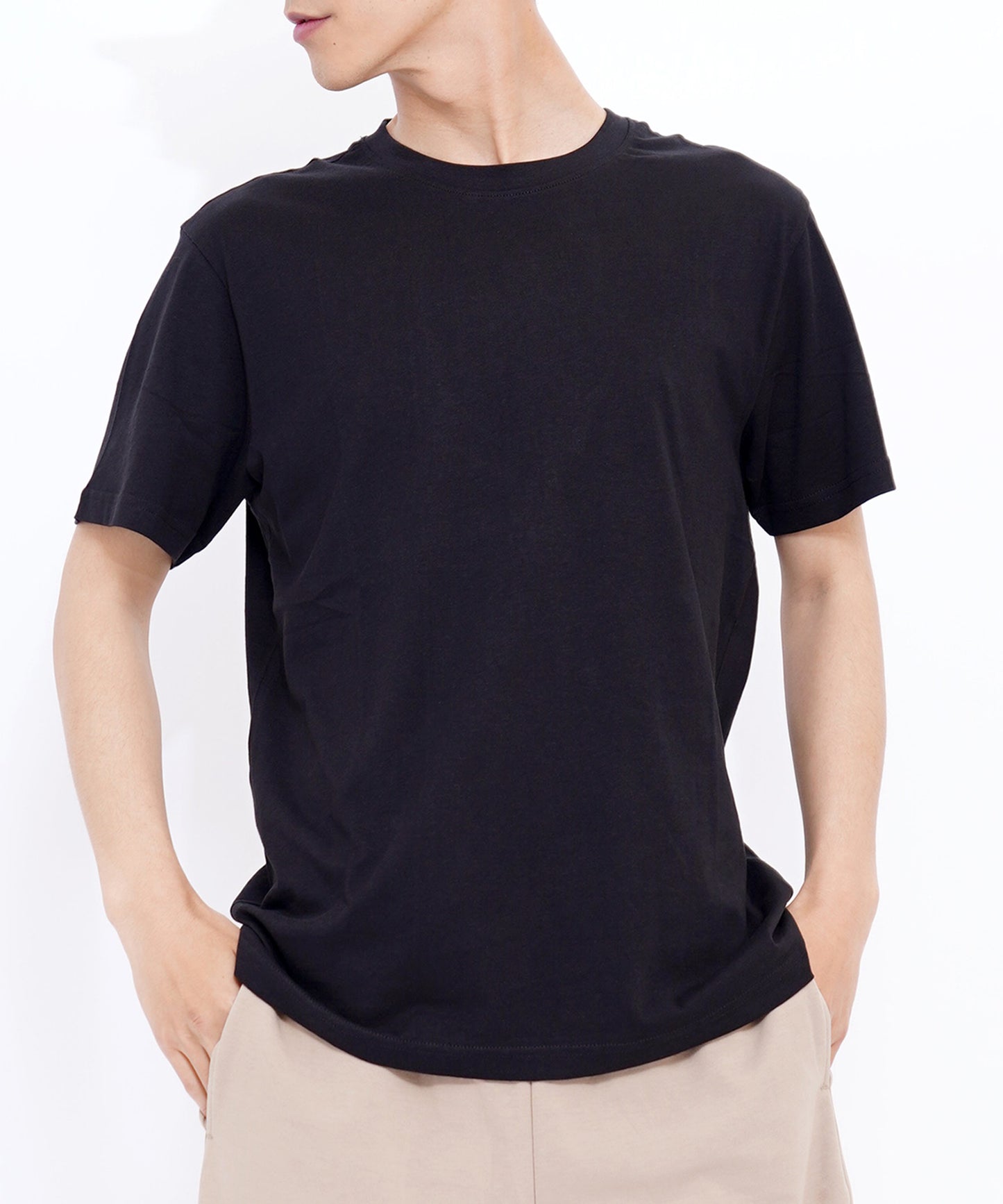 ベーシックコットンクルーネック半袖Tシャツ