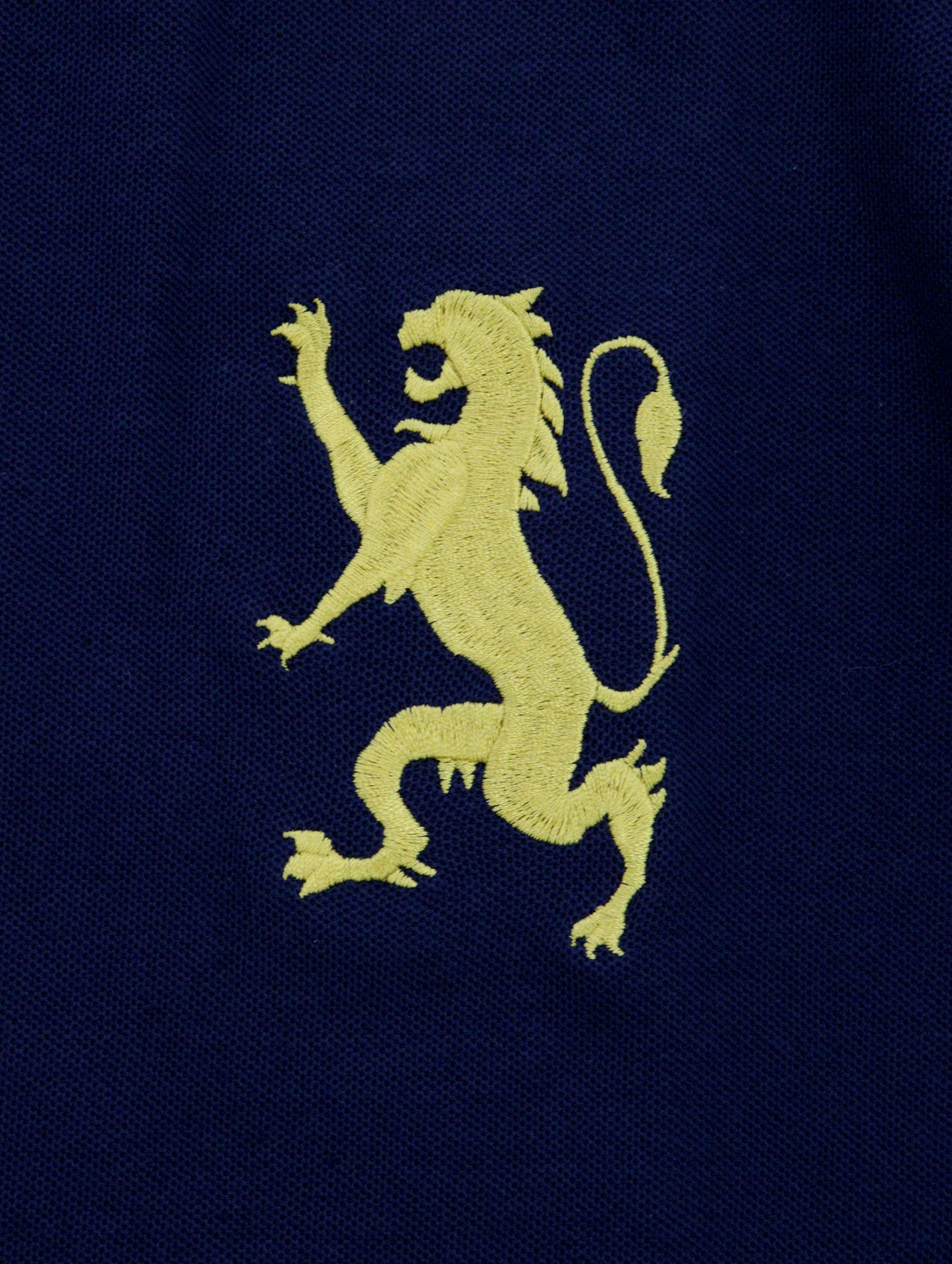 ビッグライオン刺繍ドライストレッチ半袖ポロシャツ