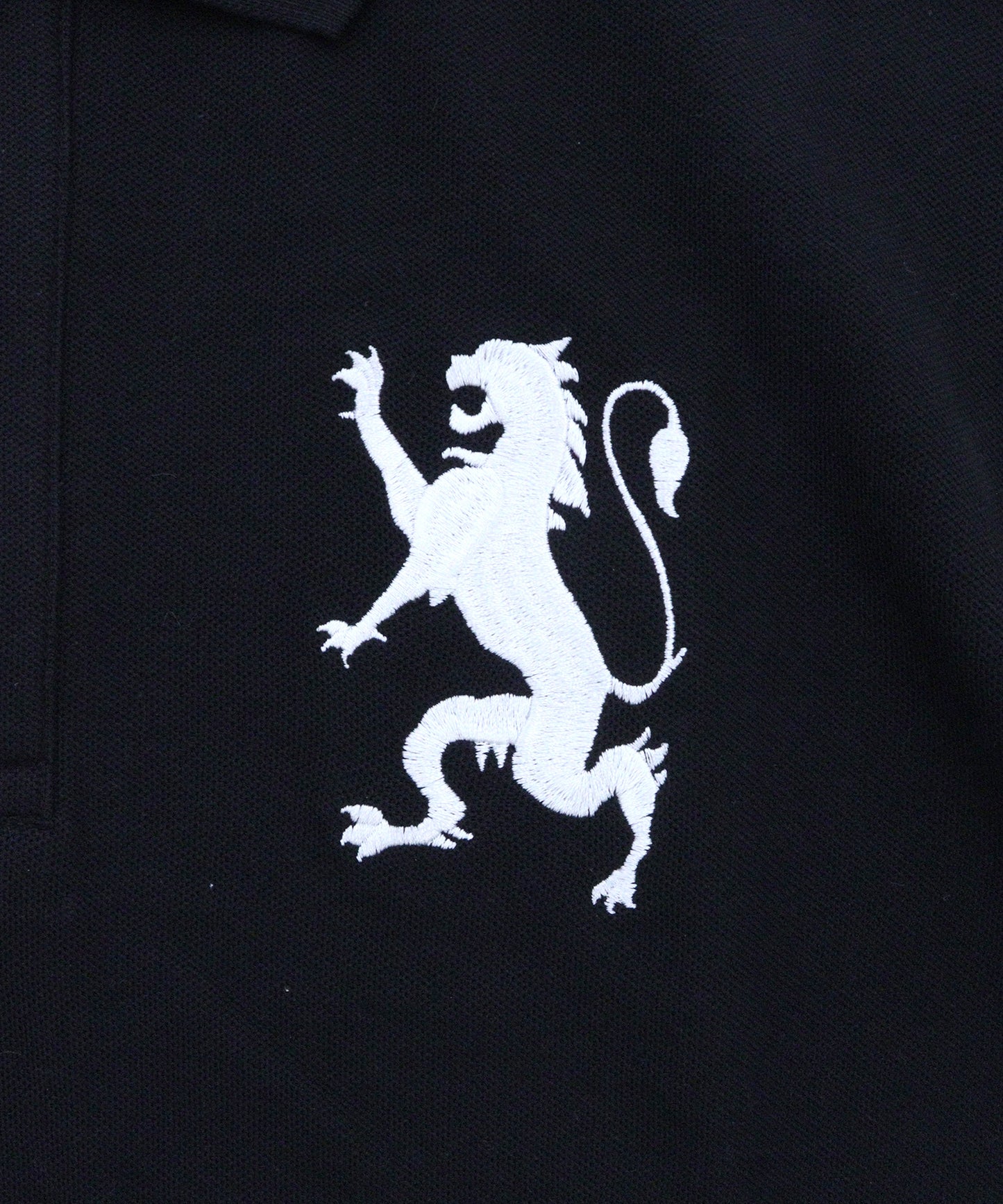 ビッグライオン刺繍ドライストレッチ長袖ポロシャツ
