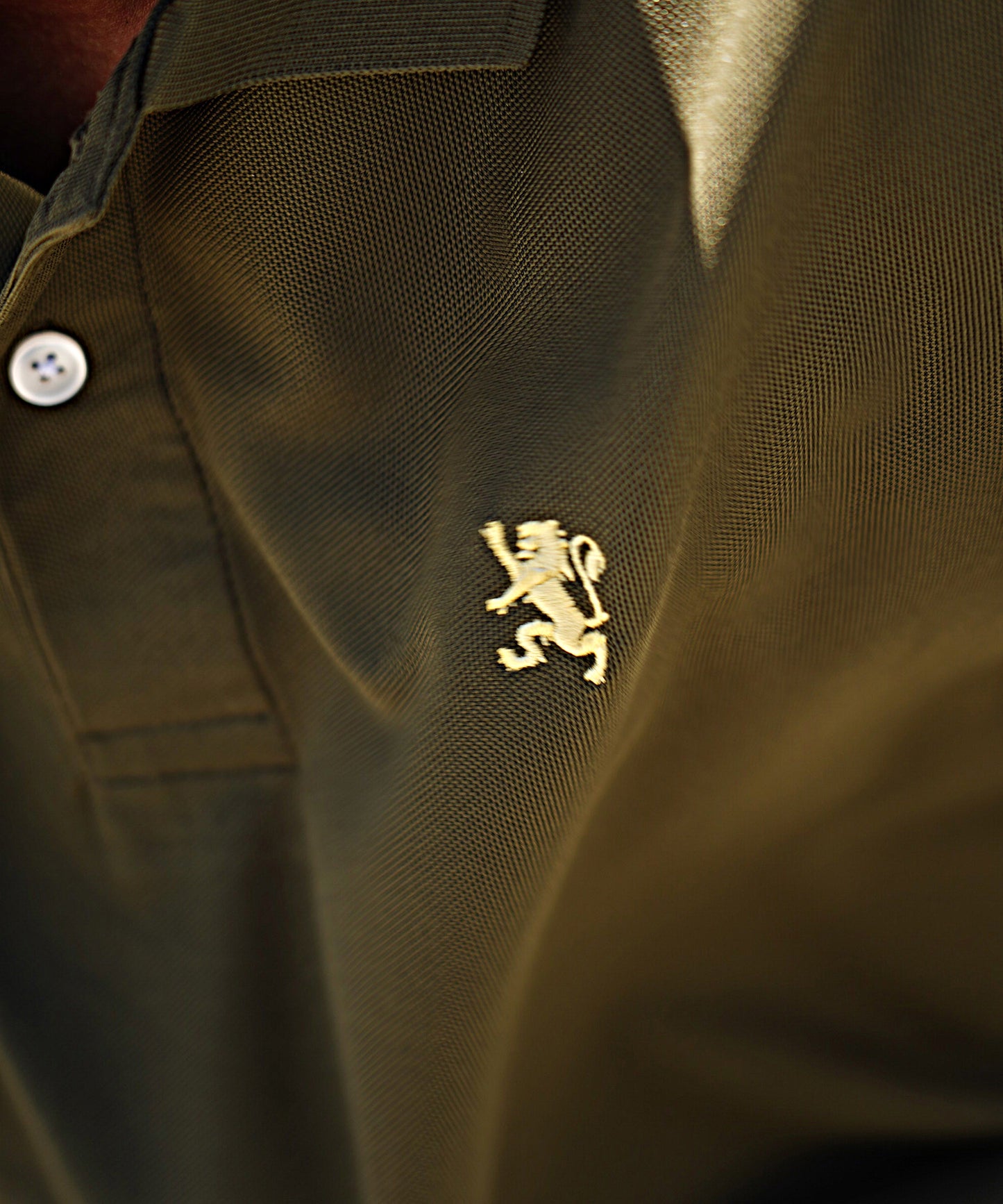 スモールライオン刺繍UVカットDRY鹿子ポロシャツ